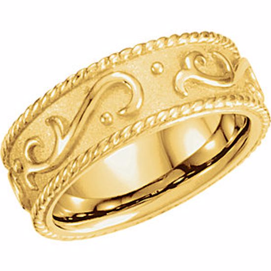 50383:289930:P 10kt Yellow Scroll Design Band Size 6