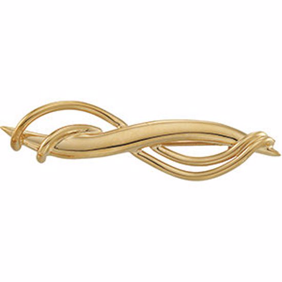 8481:32162:P 14kt Yellow 9x34mm Freeform Brooch