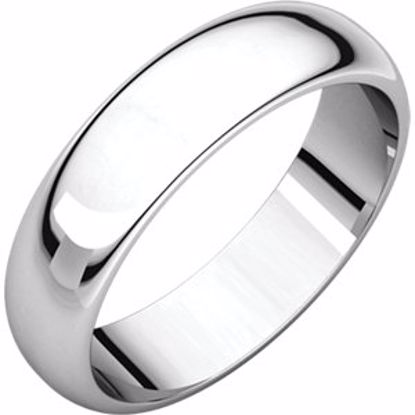 HR11:32806:P 14kt White 5mm Half Round Band