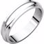 HRE11:32980:P 14kt White 4mm Half Round Edge Band