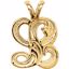 8611:34733:P 10kt Yellow "L" Medium Initial Pendant
