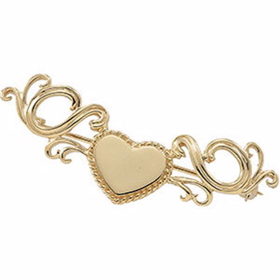 8621:37447:P 10kt Yellow 21x18mm Heart Brooch