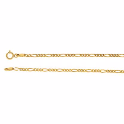 CH23:39434:P 14kt Yellow 2mm Solid Figaro 7" Chain
