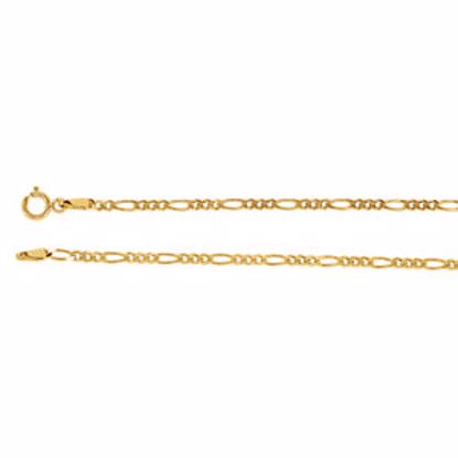 CH23:39434:P 14kt Yellow 2mm Solid Figaro 7" Chain
