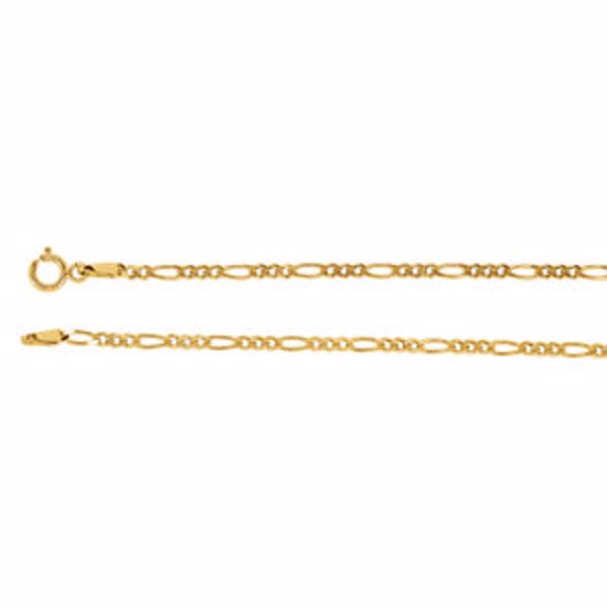 CH23:39434:P 14kt Yellow 2mm Solid Figaro 7" Chain
