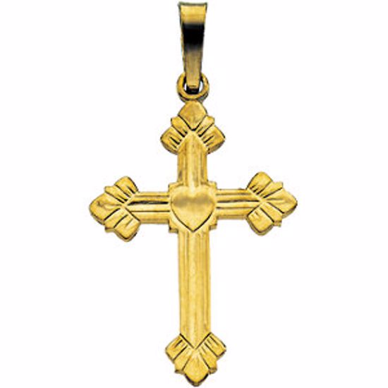 R16118:66854:P 14kt Yellow 20x15mm Fancy Cross Pendant