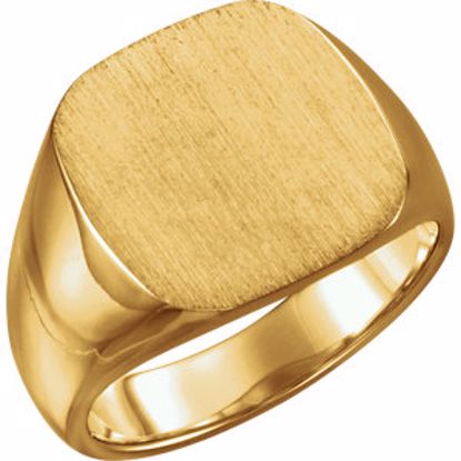 9454:90082:P 18kt Yellow 16mm Men's Solid Signet Ring 