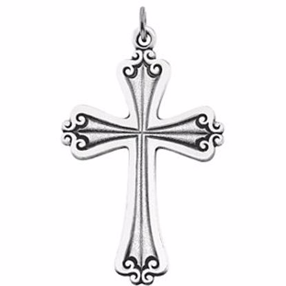 R16276:104151:P Sterling Silver 45x31mm Cross Pendant