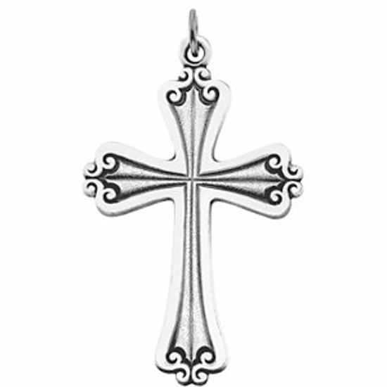R16276:104151:P Sterling Silver 45x31mm Cross Pendant