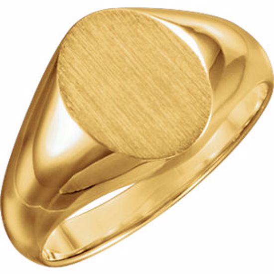 5543:111827:P 14kt Yellow 10x8mm Oval Signet Ring
