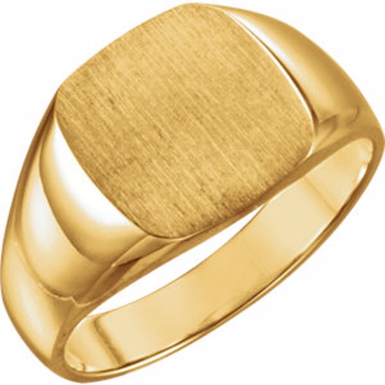 9454:111831:P 14kt Yellow 12mm Men's Solid Signet Ring 