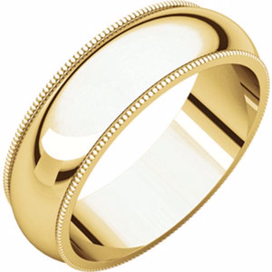 MG14:112786:P 10kt Yellow 6mm Milgrain Band