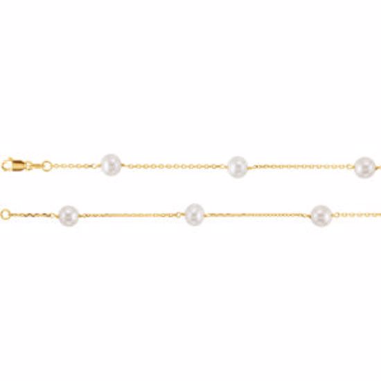 CH184:137795:P 14kt Yellow Pearl Station 18" Necklace