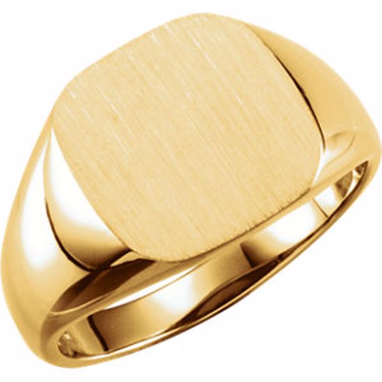 5759:123926:P 18kt Yellow 11mm Square Signet Ring