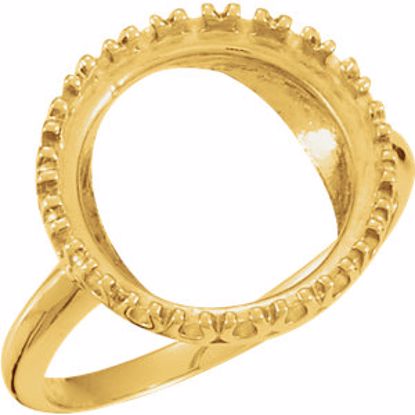 9111:128299:P 14kt Yellow 13.9mm Coin Ring Mounting