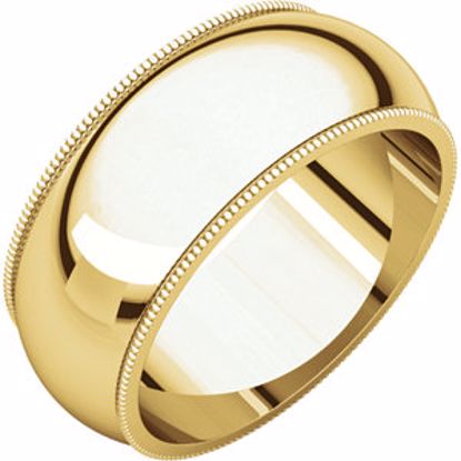 MG10:142147:P 10kt Yellow 8mm Milgrain Band