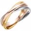 5621:143953:P 14kt Yellow, White & Rose 3 Band Rolling Ring Size 8.5