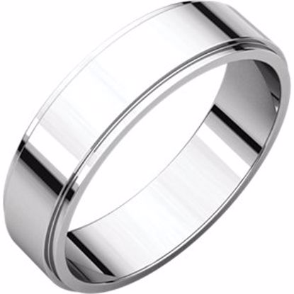 FE14.5:164604:P 14kt White 5mm Flat Edge Band