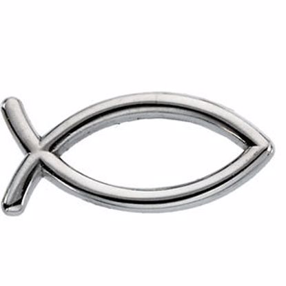 R16738:165854:P 14kt White 6.5x14mm Fish Lapel Pin