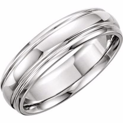 50107:193693:P Platinum 6mm Grooved Band Size 9
