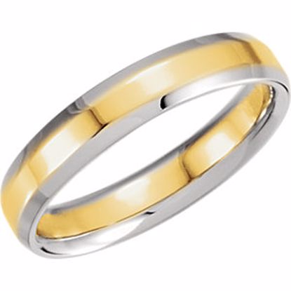 50137:221810:P 18kt Yellow & Platinum 4mm Comfort Fit Beveled Edge Band Size 5
