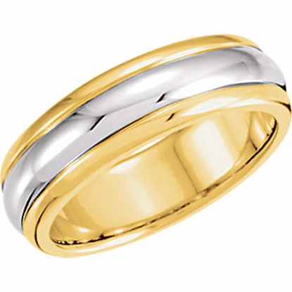 50166:222584:P 18kt Yellow & Platinum 6mm Comfort-Fit Band Size 5.5