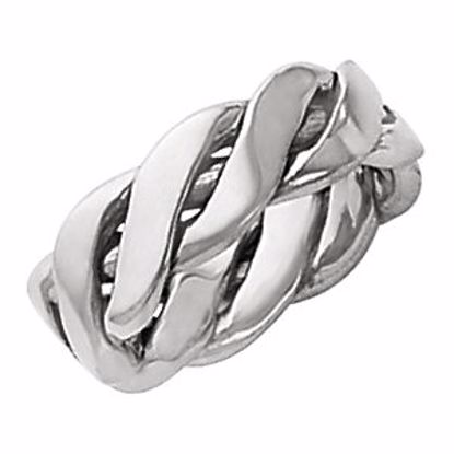 50051:217047:P Platinum 6.5mm Hand Woven Band Size 9 