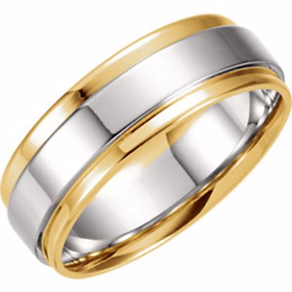 50138:221877:P 14kt White & Yellow 7.5 mm Band Size 7.5