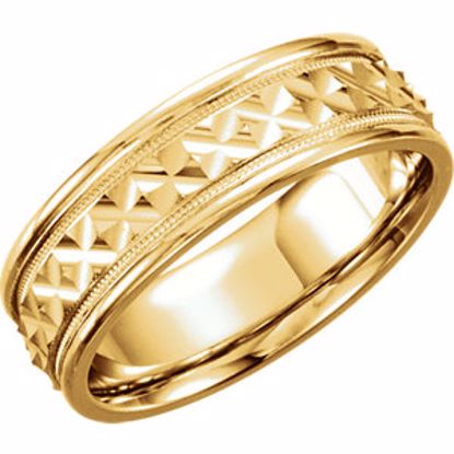 50185:234785:P 14kt Yellow 7mm Design Band Size 8