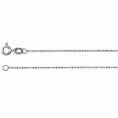 CH227:244573:P 14kt White Solid Diamond-Cut Bead 7" Chain