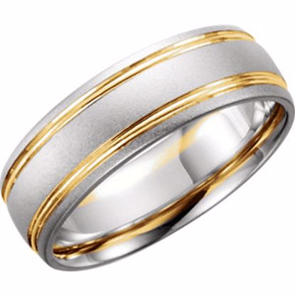 50240:254552:P 14kt White & Yellow 7mm Band Size 9.5