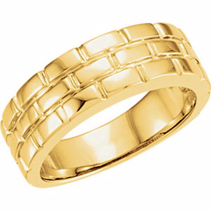 50285:269411:P Brick Design 8mm Tapered Band