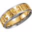 50411:277333:P 14kt Yellow & White 7mm Design Band Size 8.5