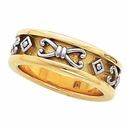 50233:280758:P 14kt Yellow/14kt White Etruscan-Inspired Band