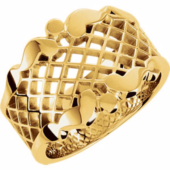 5143:6231:P 14kt Yellow 14.5mm Latticework Band