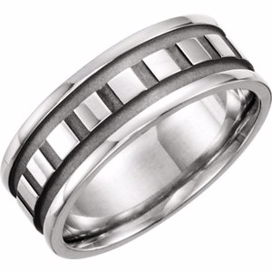50472:287502:P 14kt White 7.75mm Design Band Size 6