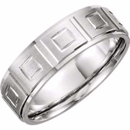 50478:287626:P 14kt White 7mm Design Band Size 11