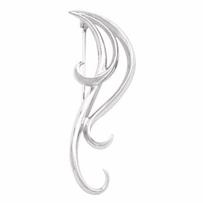 8473:31510:P 14kt White 19x46mm Brooch