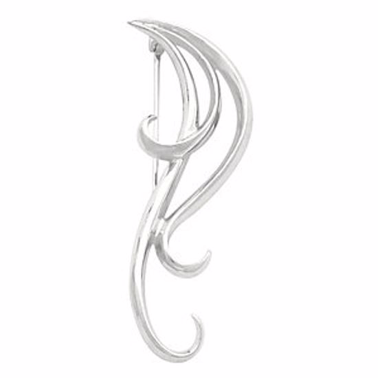 8473:31510:P 14kt White 19x46mm Brooch