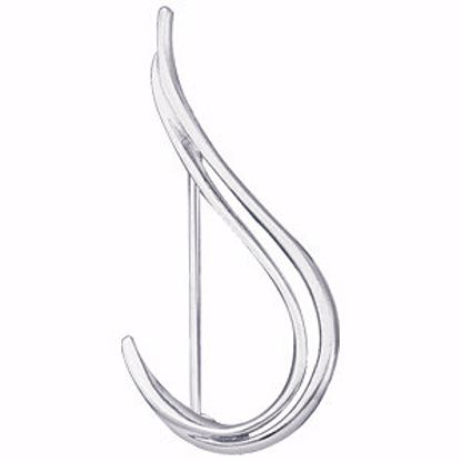 8477:31502:P 14kt White 17x35mm Brooch