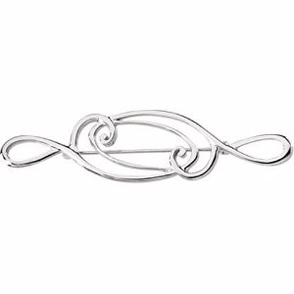 8530:34374:P 14kt White 75x19mm Brooch