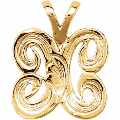 8611:34770:P 10kt Yellow "X" Medium Initial Pendant