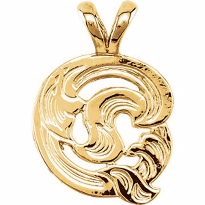 8611:34749:P 10kt Yellow "Q" Medium Initial Pendant