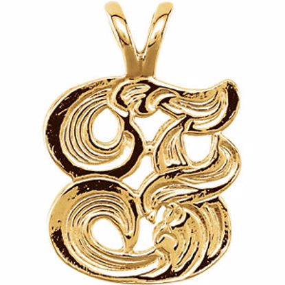 8611:34714:P 10kt Yellow "F" Medium Initial Pendant