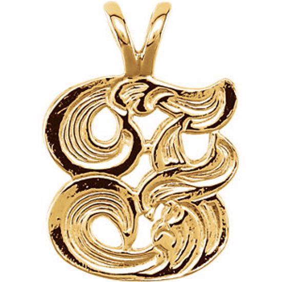 8611:34714:P 10kt Yellow "F" Medium Initial Pendant