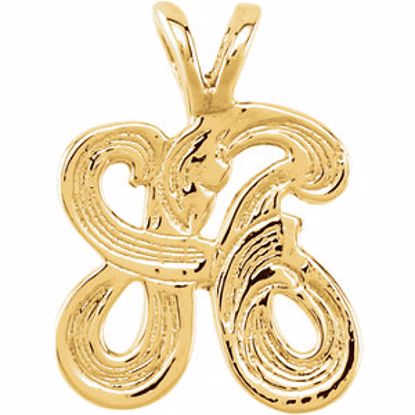 8611:34700:P 10kt Yellow "A" Medium Initial Pendant