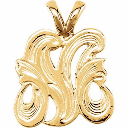 8611:34736:P 10kt Yellow "M" Medium Initial Pendant
