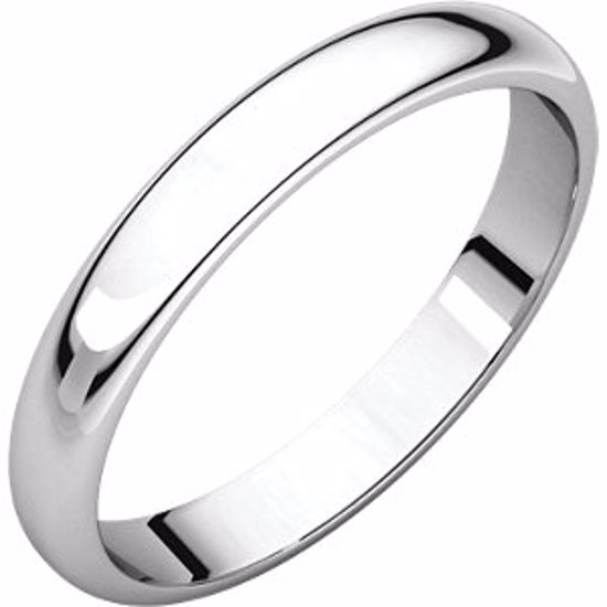HR8:58271:P Platinum 3mm Half Round Band