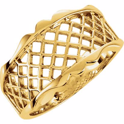 5179:84161:P 18kt Yellow Lattice Design Band