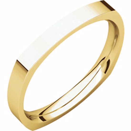 SQR11:133097:P 14kt Yellow 2.5mm Square Comfort Fit Band